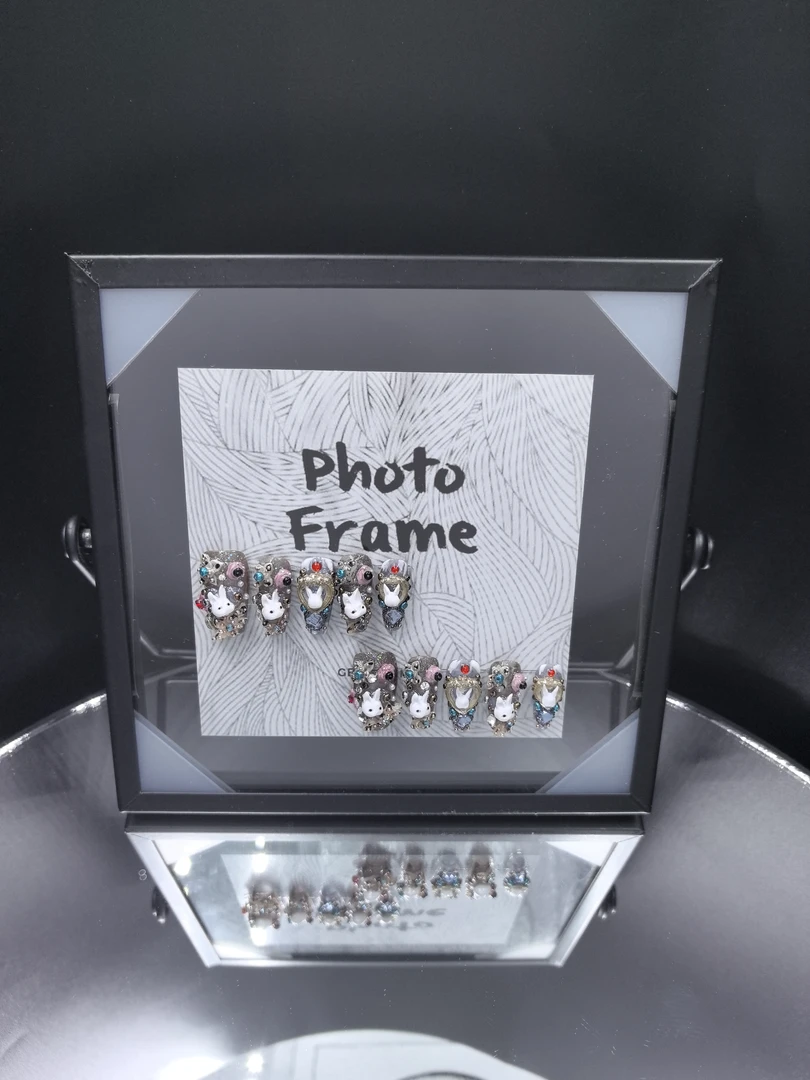 【Dandan出品】蓝兔宝 长梯 纯手工穿戴甲10片重工华丽兔子款