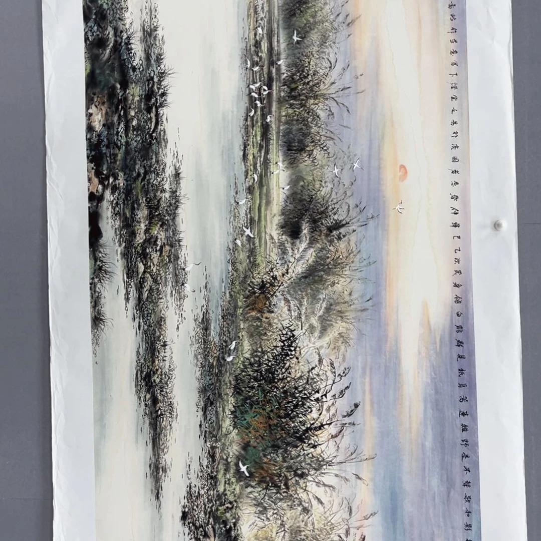 国画卖字画的小男孩