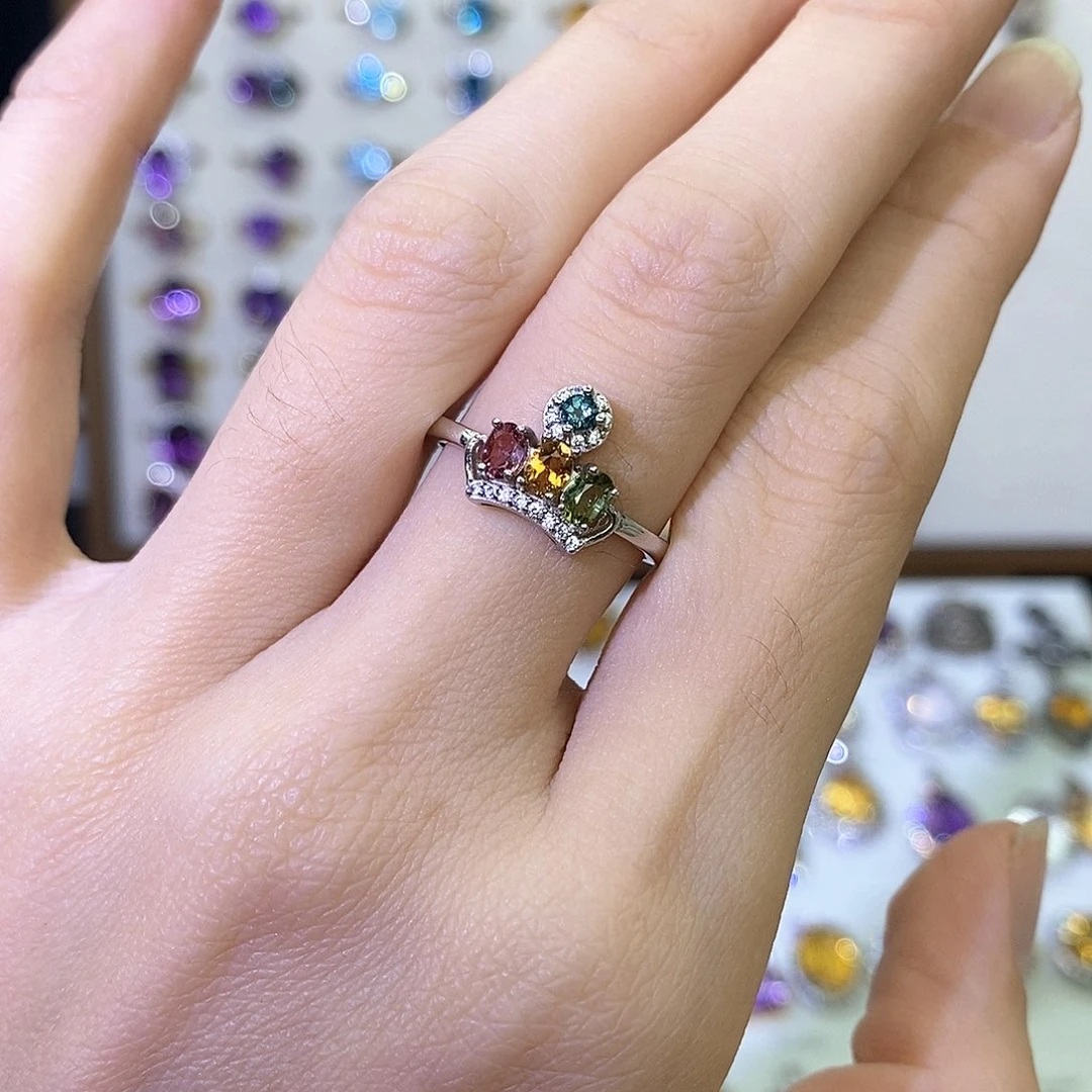 碧玺戒指银S925镶嵌?****车（需要证书备注）