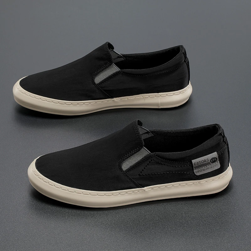 巴黎『设计风』新品好物~力荐！透气百搭运动休闲软底一脚蹬帆布鞋男