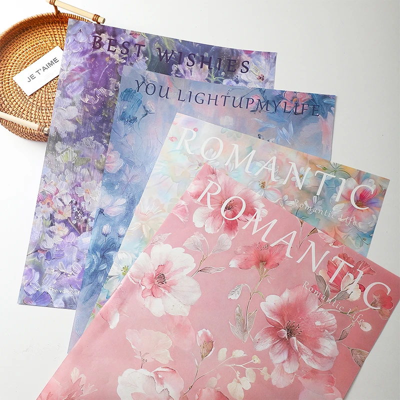 【流星雨】西西里油画风包装纸手提袋花艺花束鲜花包装纸花店资材