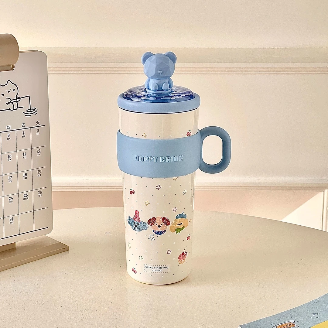 英国 Coop Koop 高颜值可爱卡通不锈钢保温杯茶水分离带吸管水杯