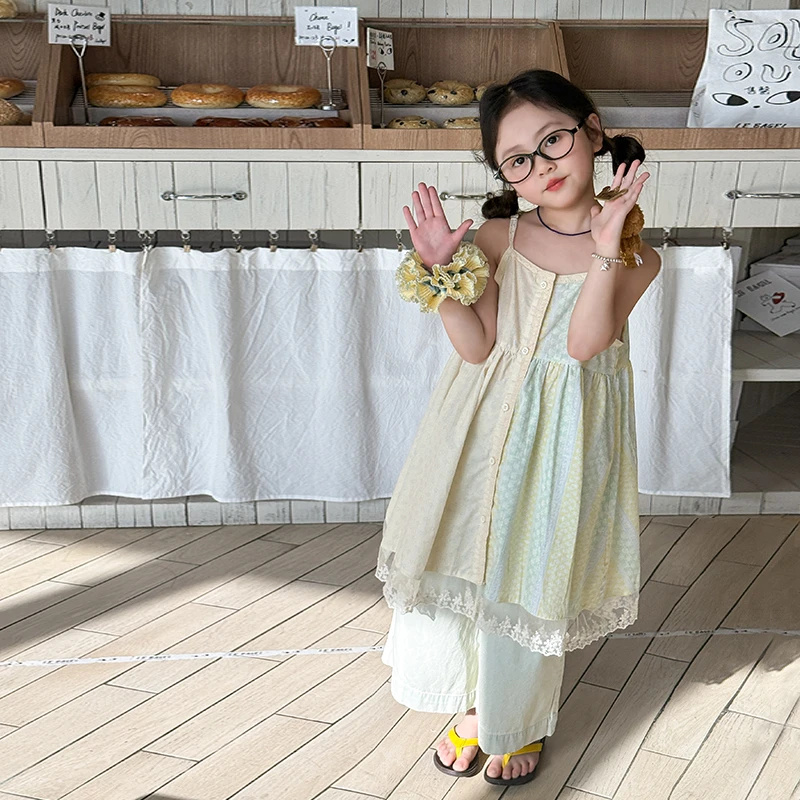 7家女童连衣裙夏季2025新款儿童小女孩吊带公主裙洋气儿童裙子