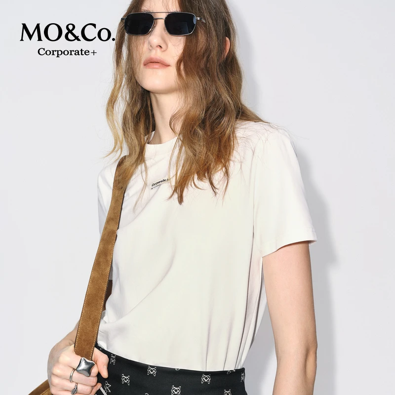 【C+系列】MOCO短袖T恤2025冬新品高弹棉质正肩圆领MBE4TEE021
