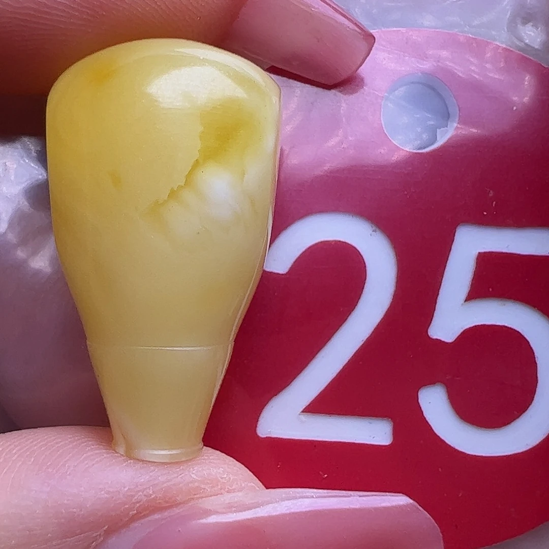 蜜蜡未镶嵌珠宝奇石微花粉13.3mm三通