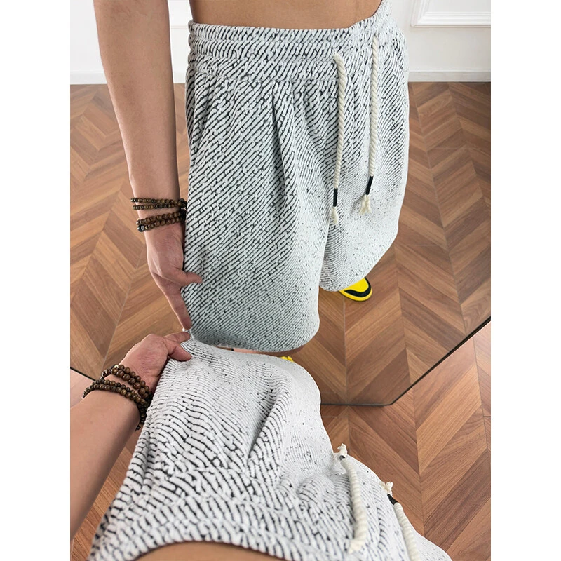 小香风短裤男夏季薄款痞帅设计感宽松休闲五分裤美式复古运动中裤