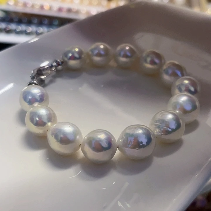 银S925镶嵌手链淡水珍珠