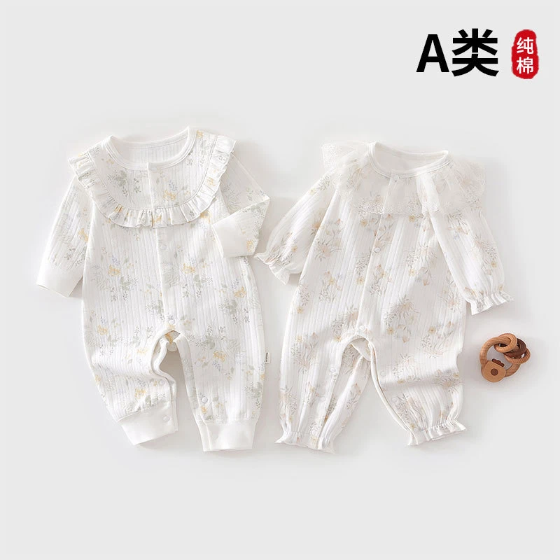 雏菊公主风婴儿连体衣春秋a类外出爬服宝宝新生儿保暖衣春季衣服