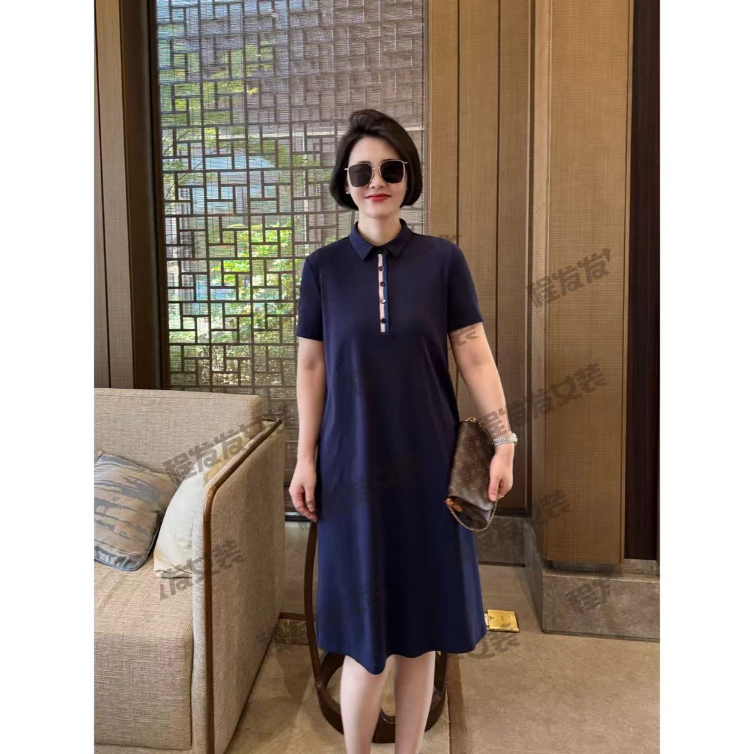 【程发发】（尘圆）夏季显瘦高级感彩条连衣裙F2042