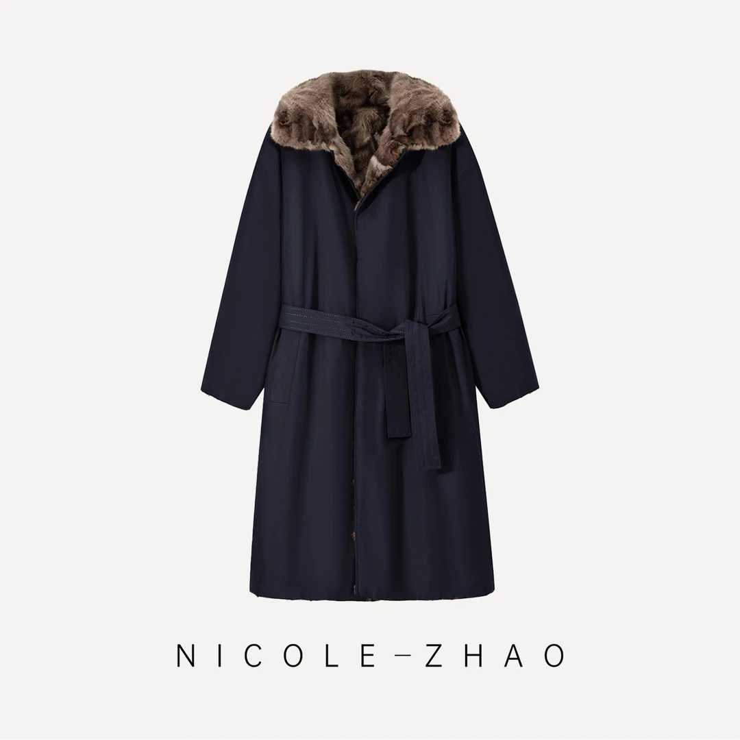 【长款天空之城】【贵姐NICOLE】限量版两面穿长款貂外套5NWP025