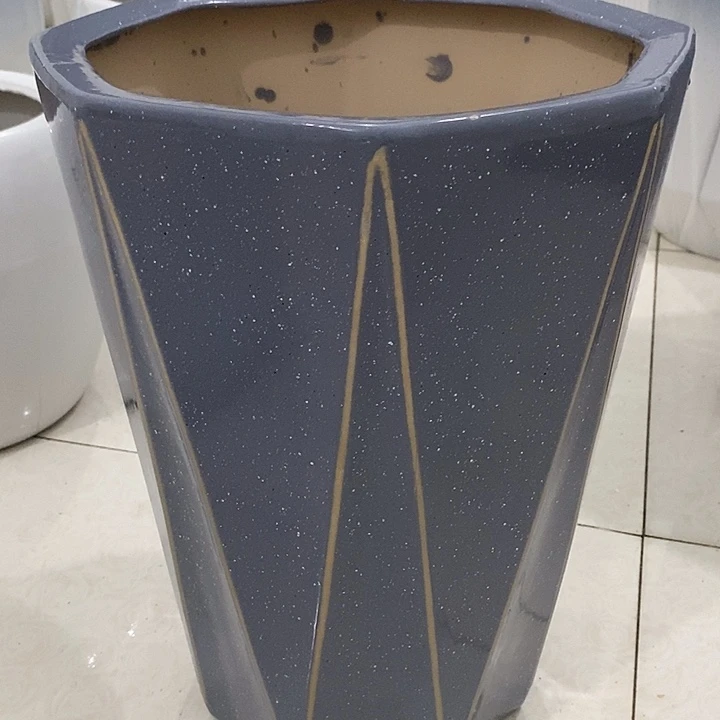 陶瓷蓝色斜八方大号一个