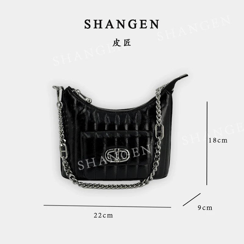 【尚恩CC】QYX-9732-黑色-轻奢时尚女士新款单肩斜挎包