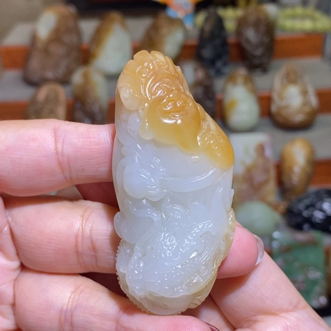 吊坠(不含链)未镶嵌和田玉（糖玉）财爷爷吊坠