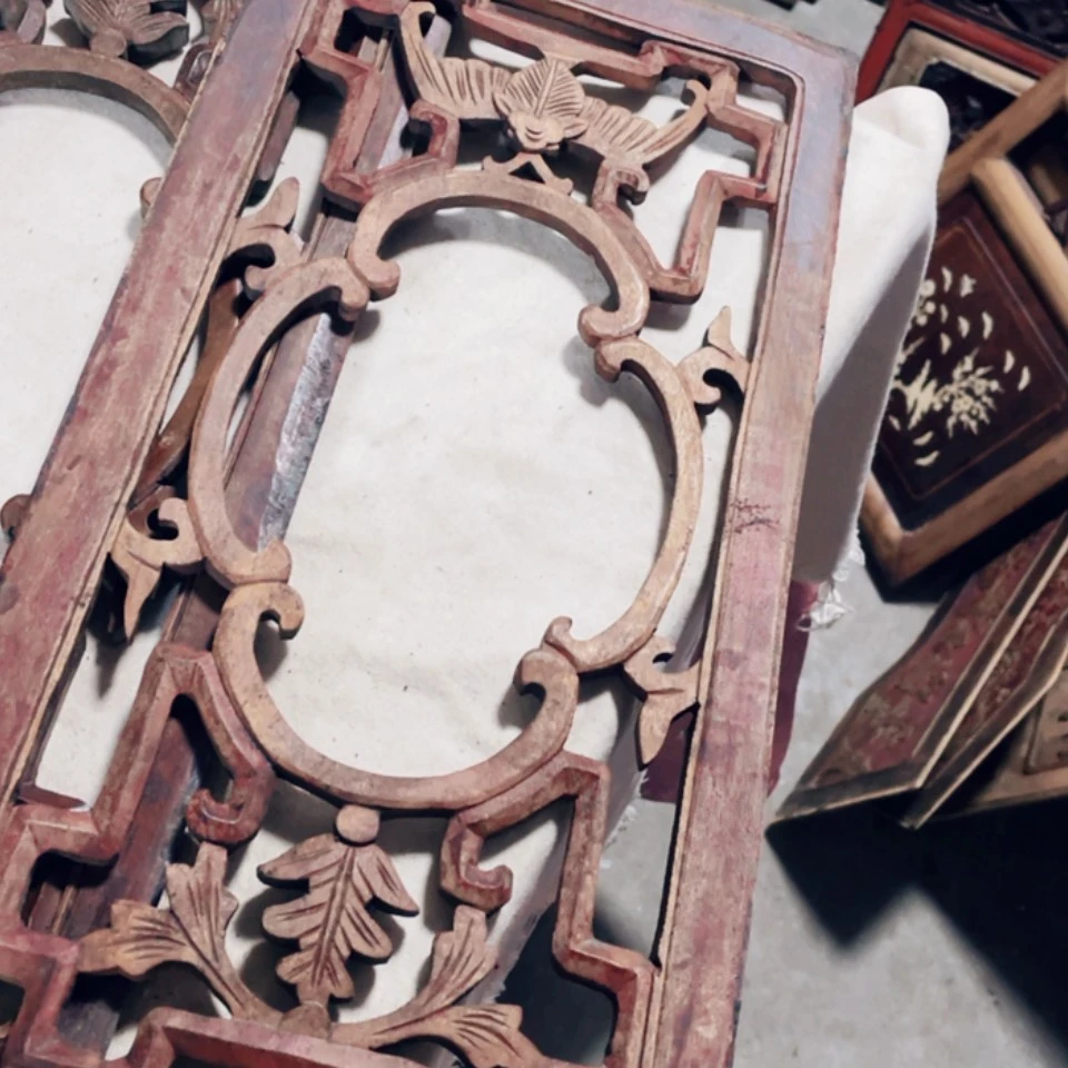 【闪购商品】香榧木心**静一对花窗