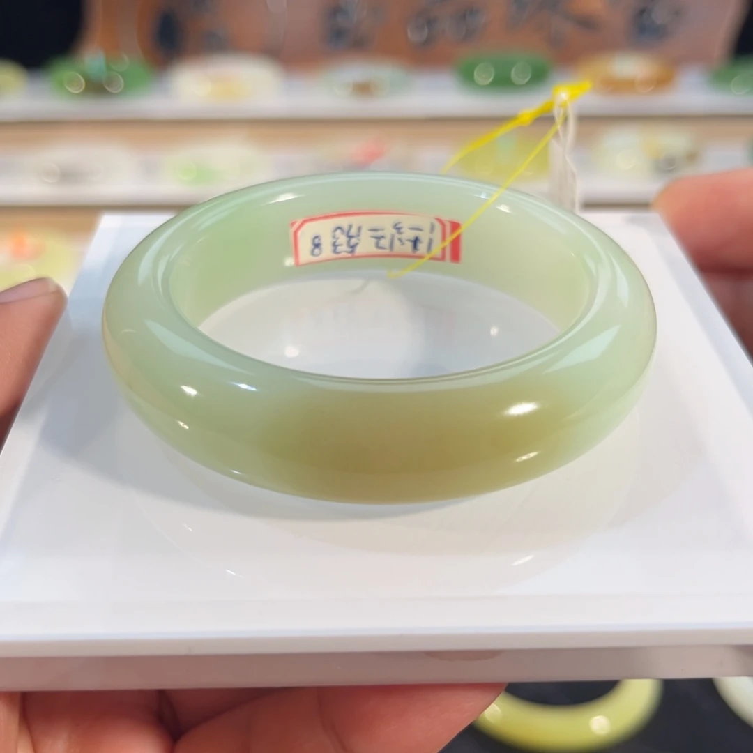 和田玉未镶嵌手镯糖翠轮胎