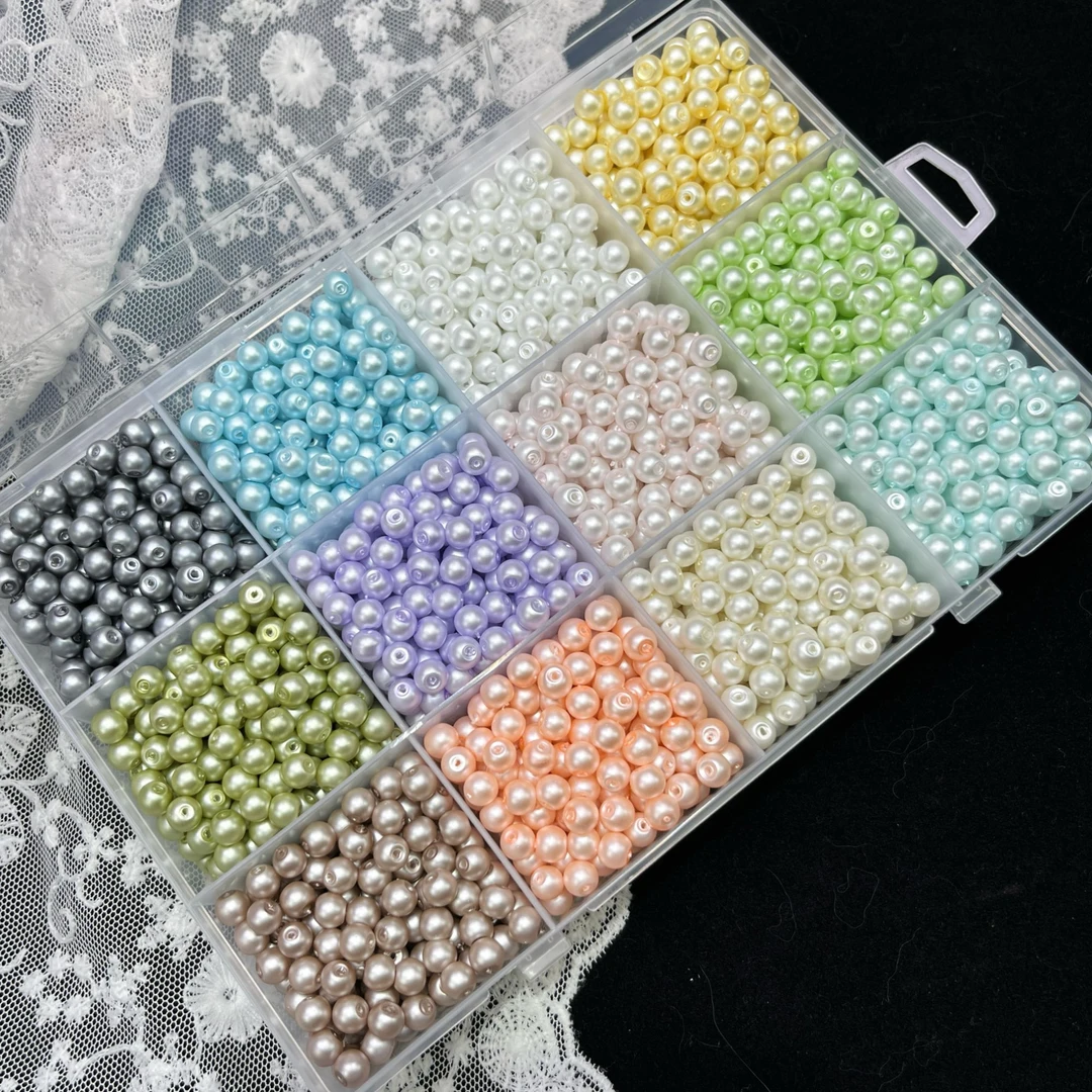 【缎面磨砂 卡6珍珍】高品 哑光琉璃珍珍DIY手工串珠项链