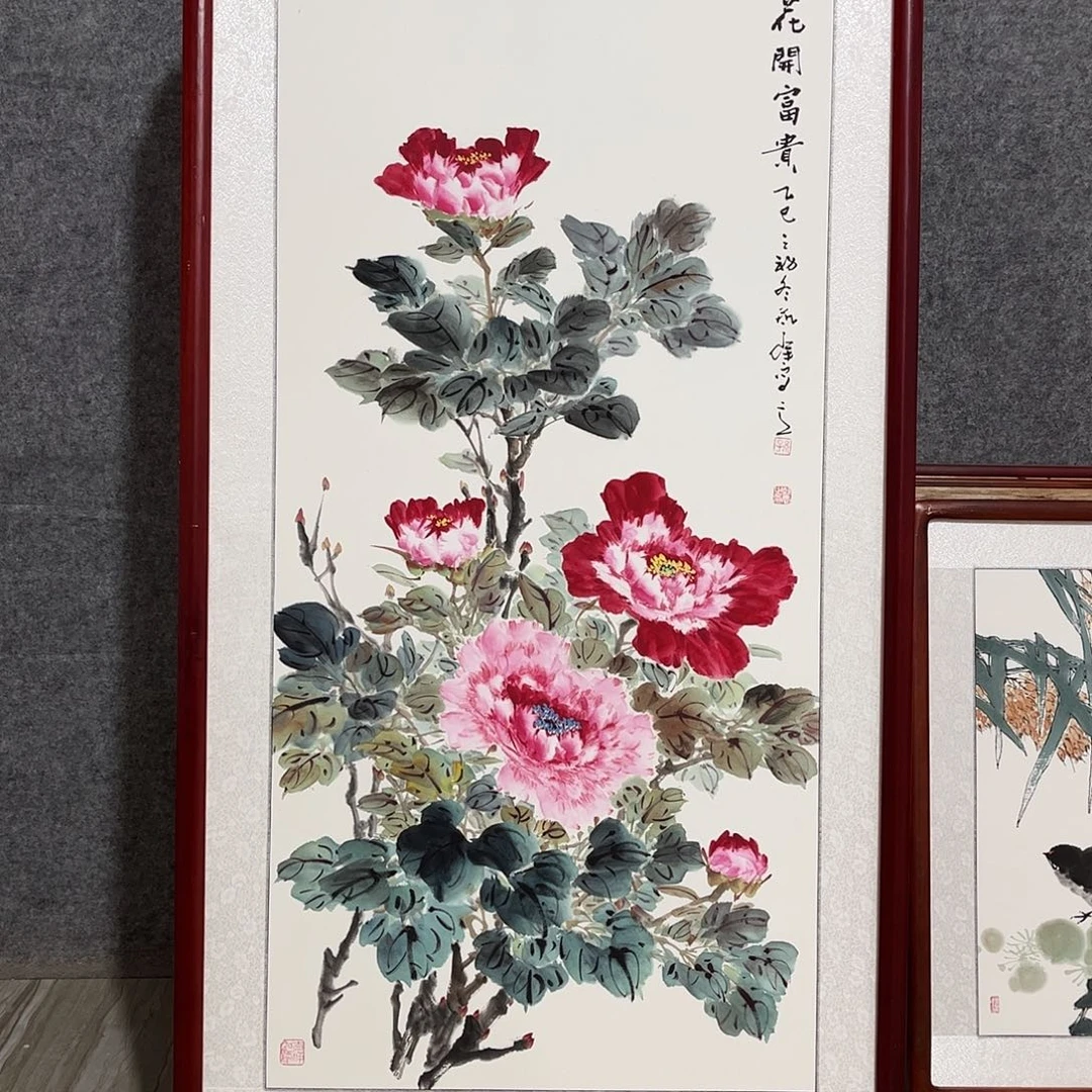 国画书画作品带框63×123