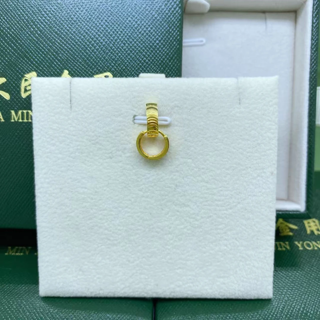 #6059黄18K金Au750时尚宽版耳骨耳扣 内径卡7mm