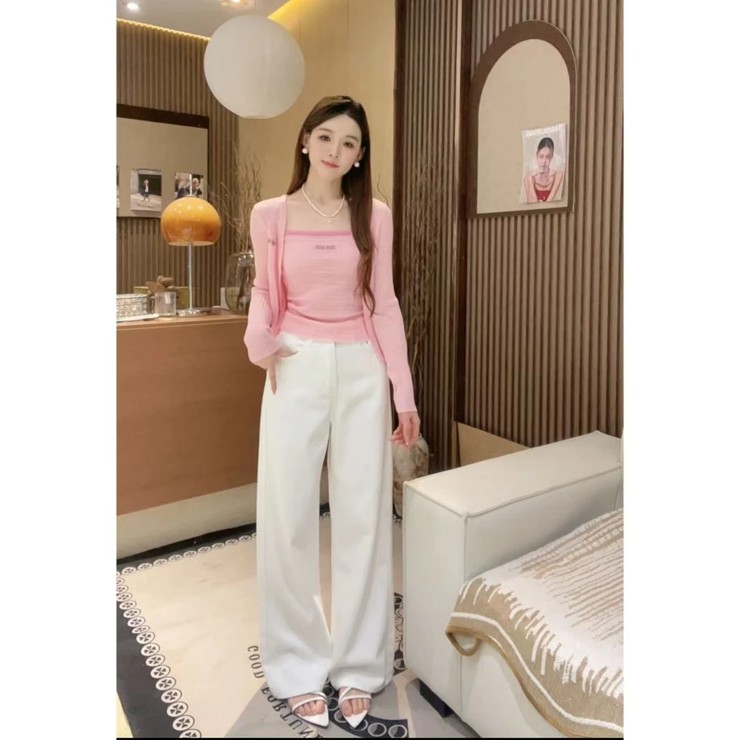 高腰阔腿牛仔裤女春夏新款韩版宽松垂感复古拖地裤