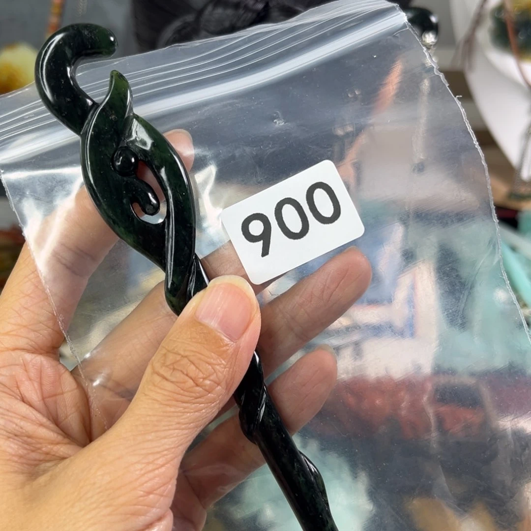 岫玉未镶嵌发饰发簪