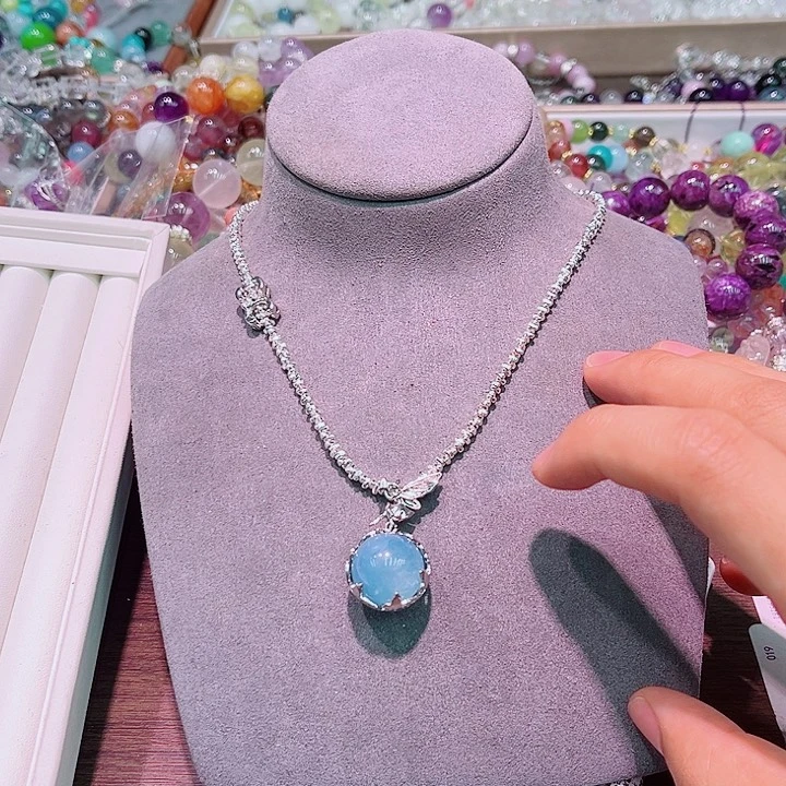 水晶手链未镶嵌海蓝宝项链