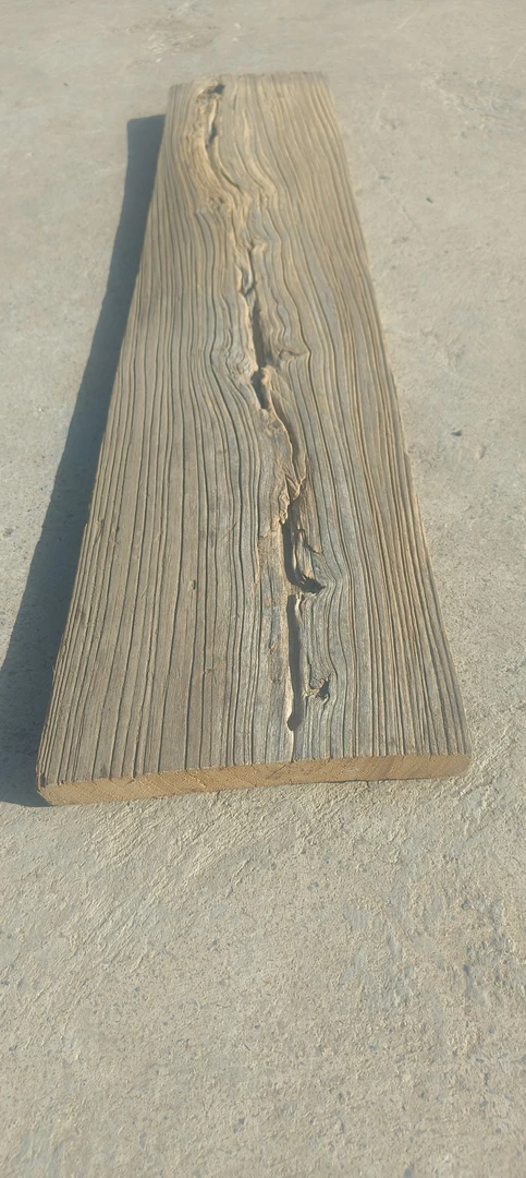 诧寂风老榆木独板干泡茶台，自然风化纹理