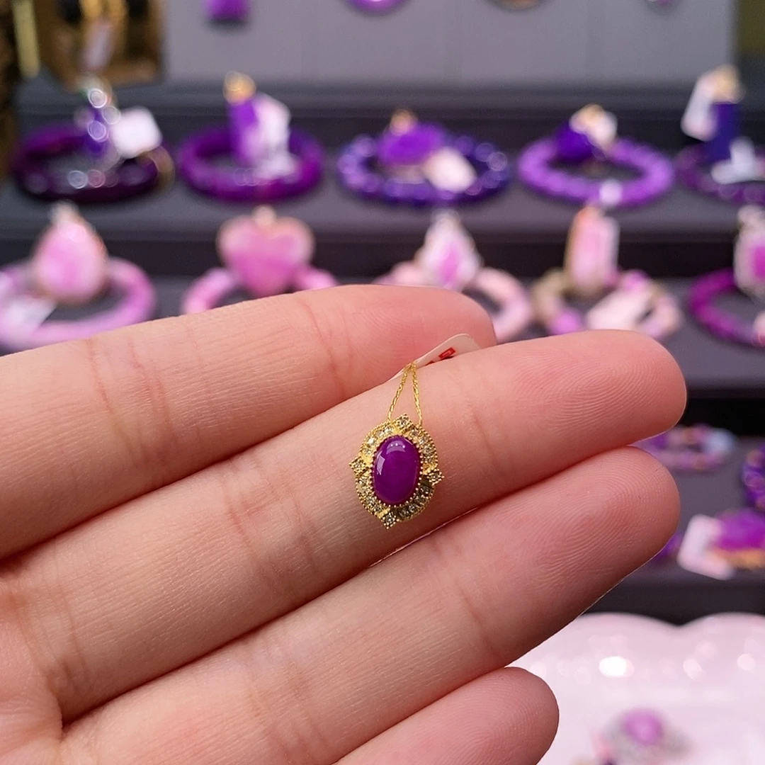 苏纪石（舒俱来）18K金镶嵌吊坠(不含链)