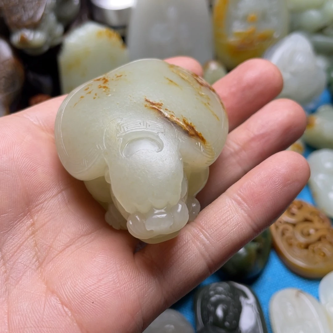 和田玉未镶嵌挂件朗**口龙龟