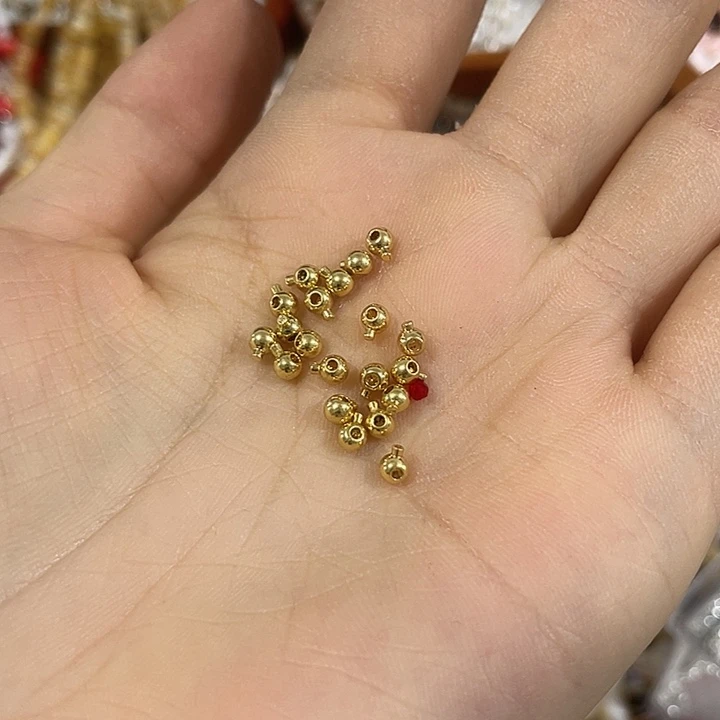 玛瑙/玉髓合金珠宝半成品20个金色高压锅定位珠