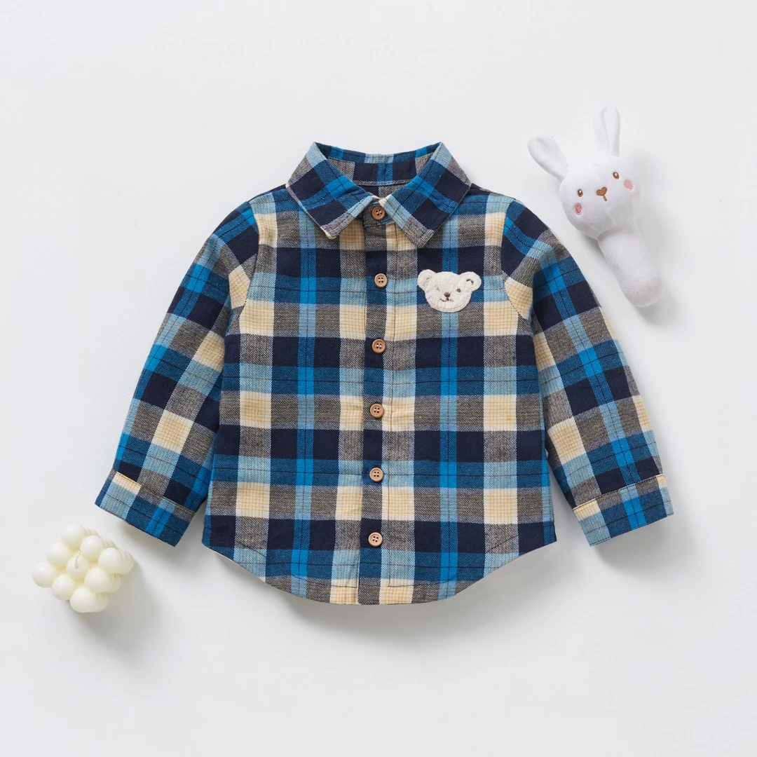 M6Q130262X010蓝色格子双层衬衫