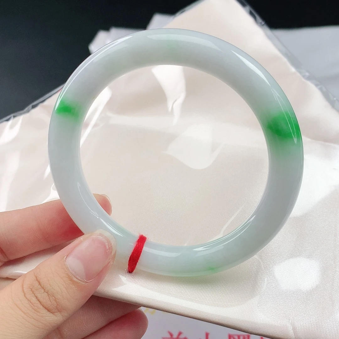 翡翠手镯未镶嵌爱*圆条57.58 00541