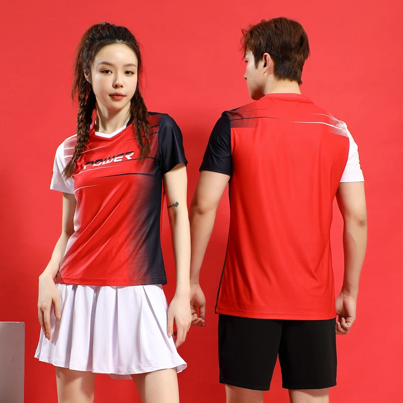 羽毛球服女款乒乓球运动服男套装夏季速干透气情侣款圆领大赛服
