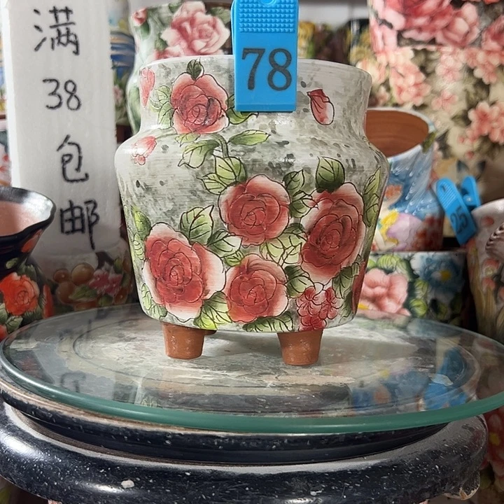 景德镇手绘花盆满38包邮偏远地区除外