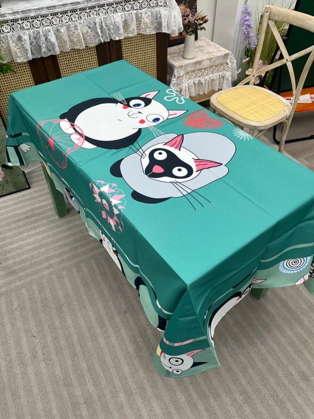 140-200 斜纹桌布卡通现代风 大尺寸 大餐桌4-6人桌