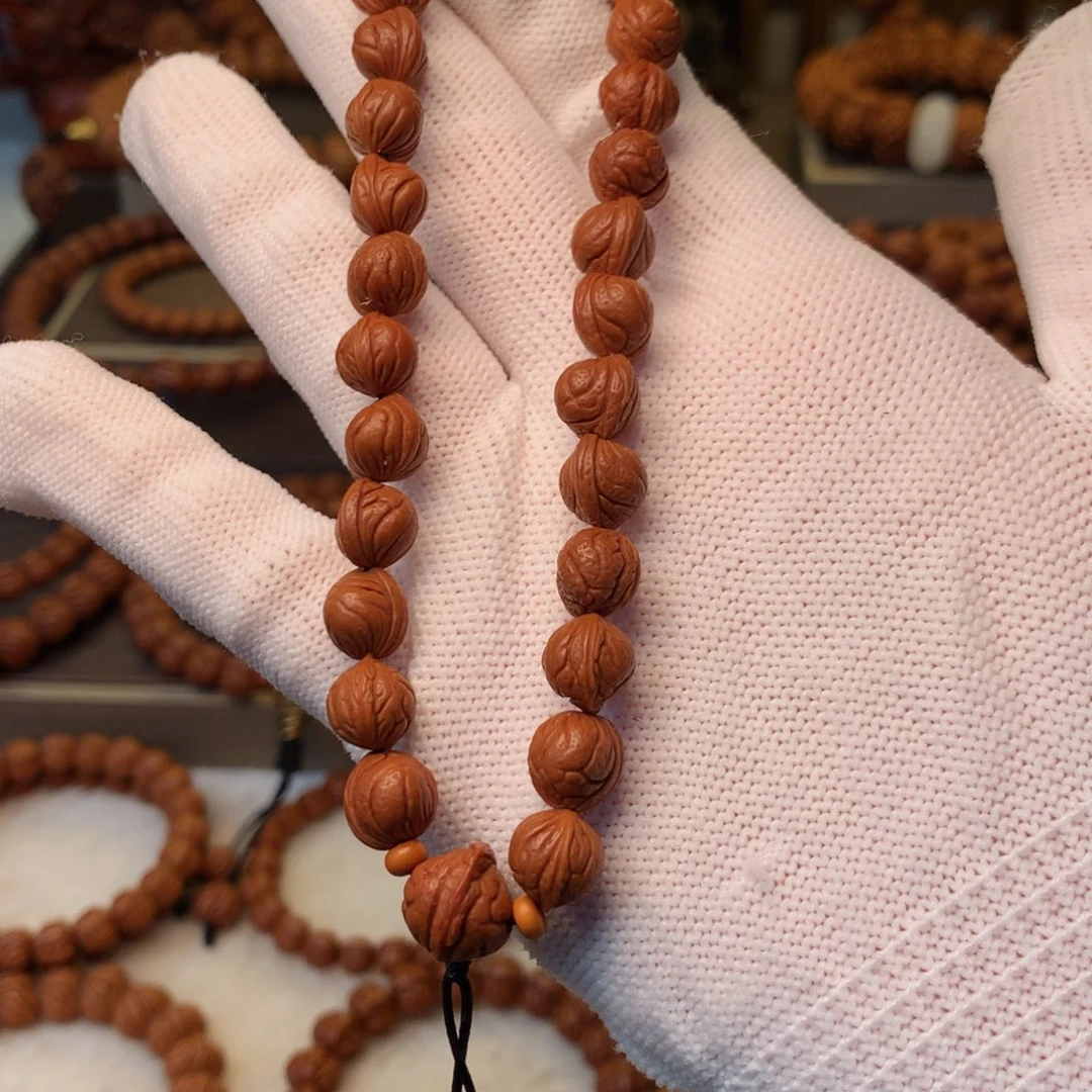 『***』桃核手串秦岭龙纹