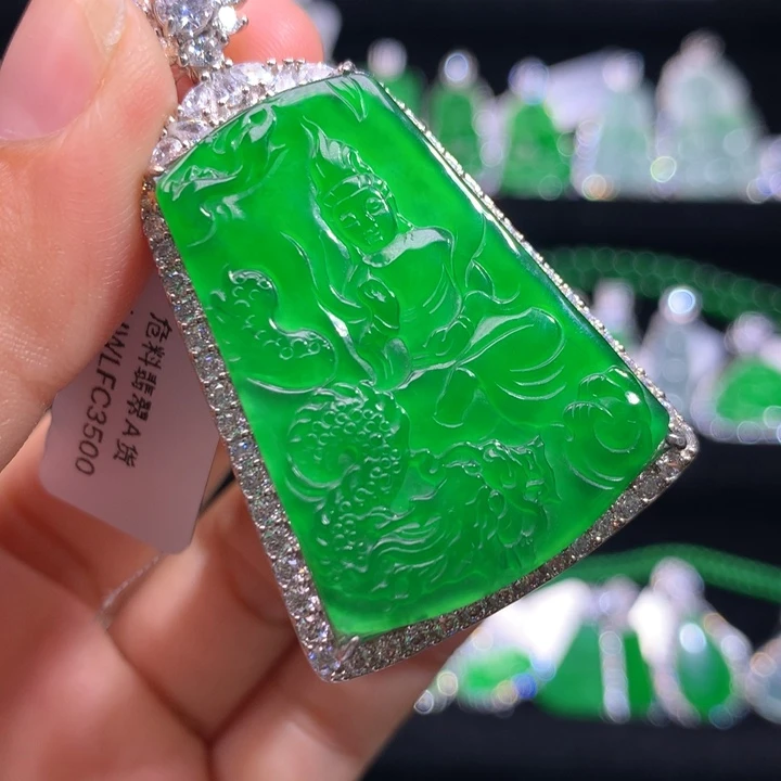 【闪购商品】颈饰银S925镶嵌翡翠天然翡翠