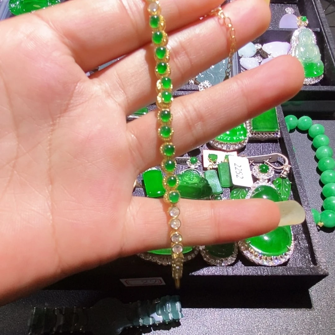 翡翠未镶嵌手链A货翡翠9
