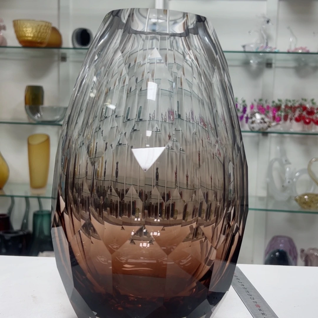 幻彩琉璃花器纯手工制作高度 30