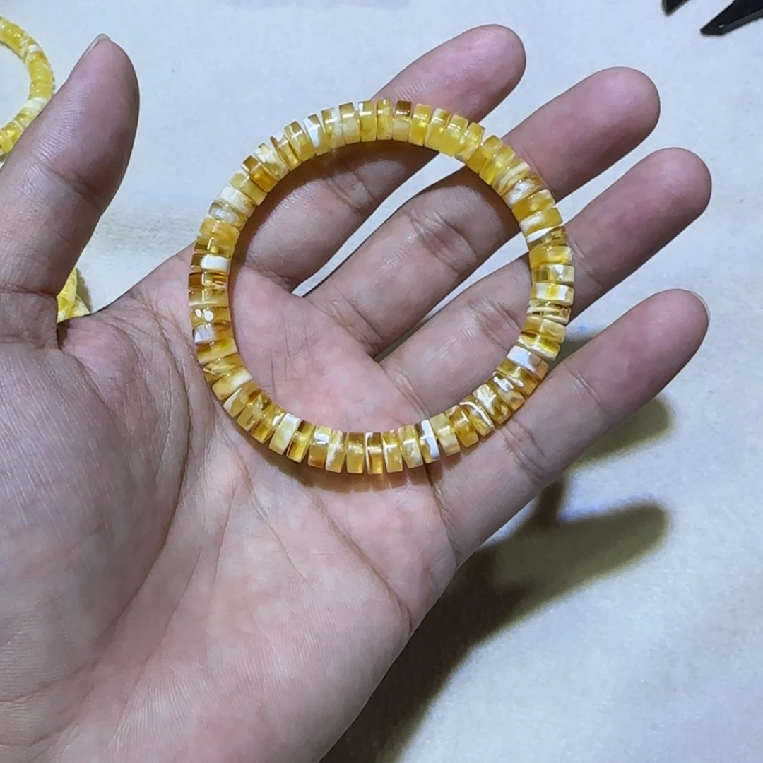 ᅠ***ㅤ琥珀未镶嵌手链药片单圈