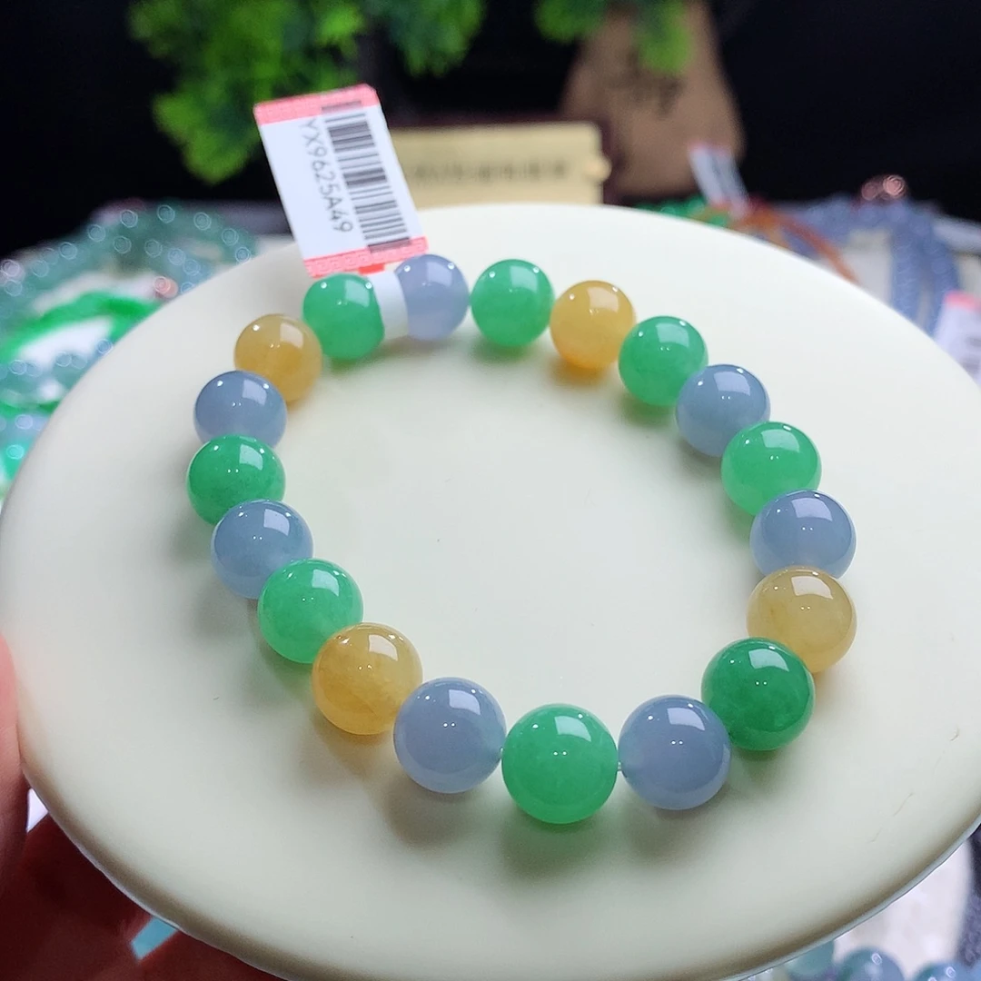 未镶嵌手串翡翠卡10mm明艳浓彩冰胶多宝福禄寿