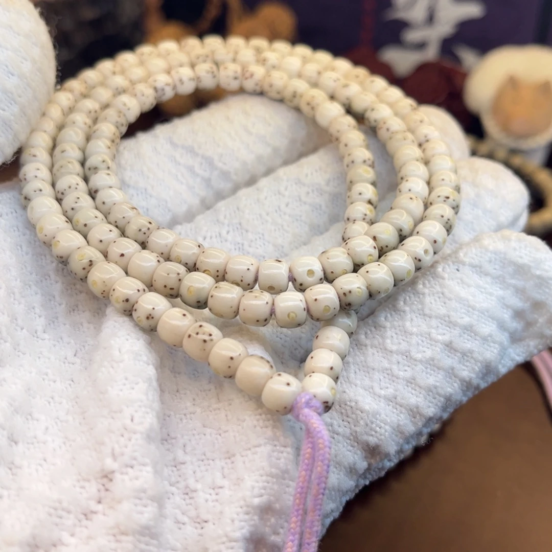 星月菩提吊坠65老型大留白小冰糖绿背细星