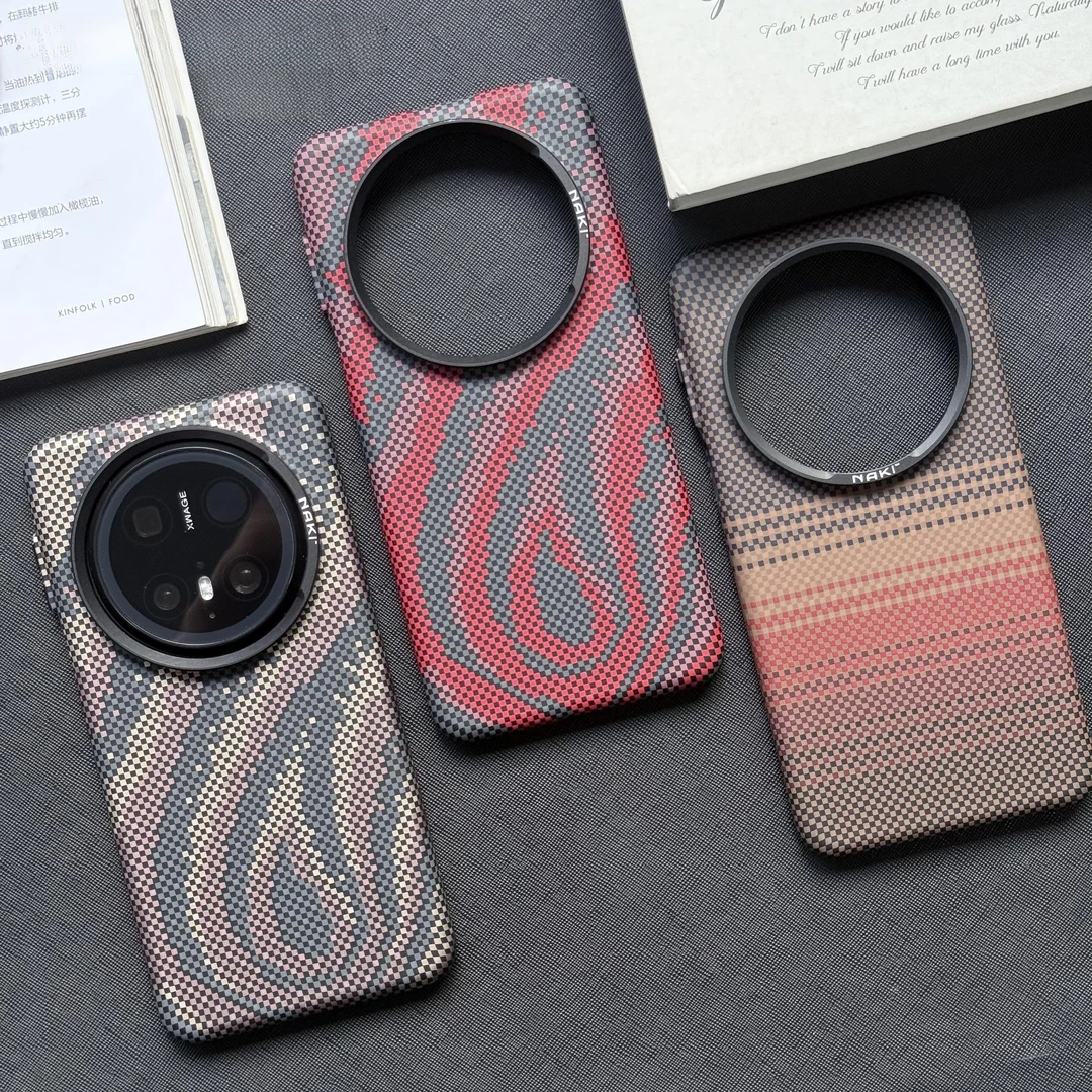 日落凯夫拉纹华为Mate70pro手机壳磁吸碳纤维纹新款Mate60Pro全包