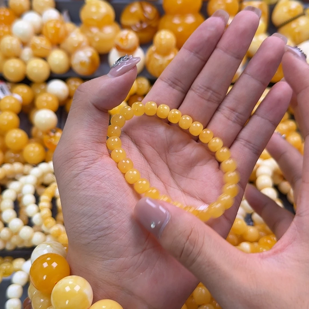 蜜蜡未镶嵌珠宝奇石同料8mm