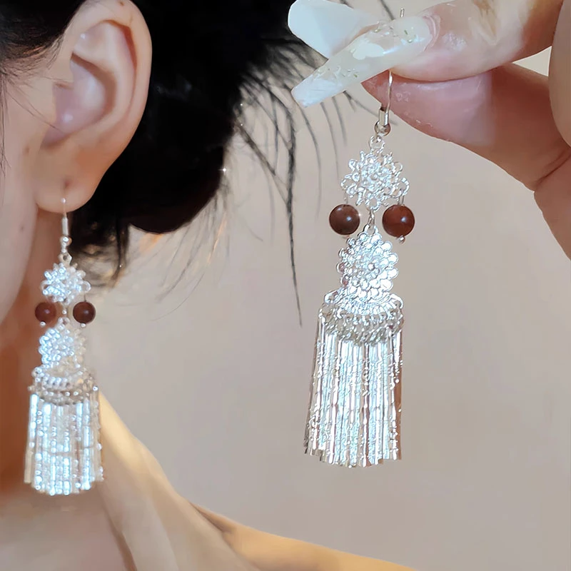 民族风新中式原创自制流苏中国风耳饰风耳饰耳钉女高级耳坠5315