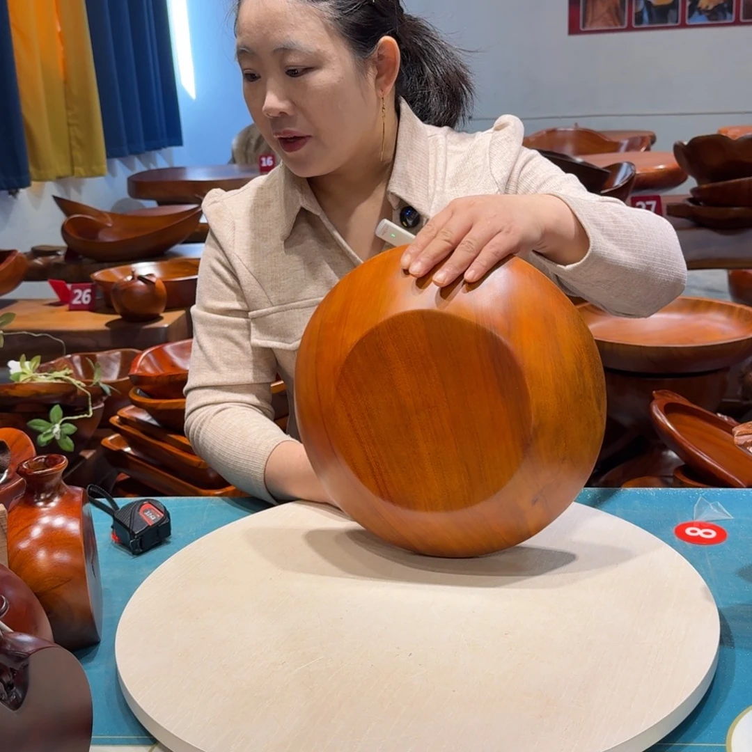 木香樟实木圆形果盘