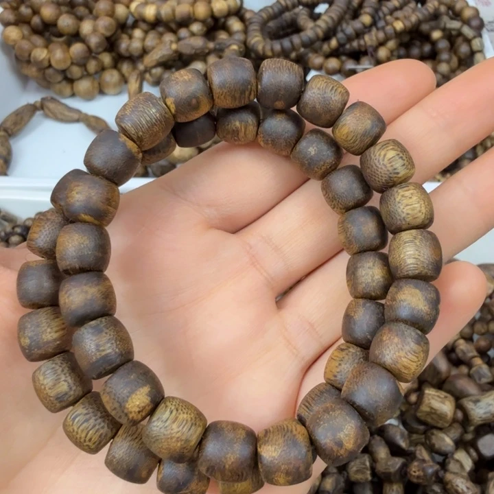 沉香手串沉香绿奇楠鼓珠卡十多样性发其一 高油