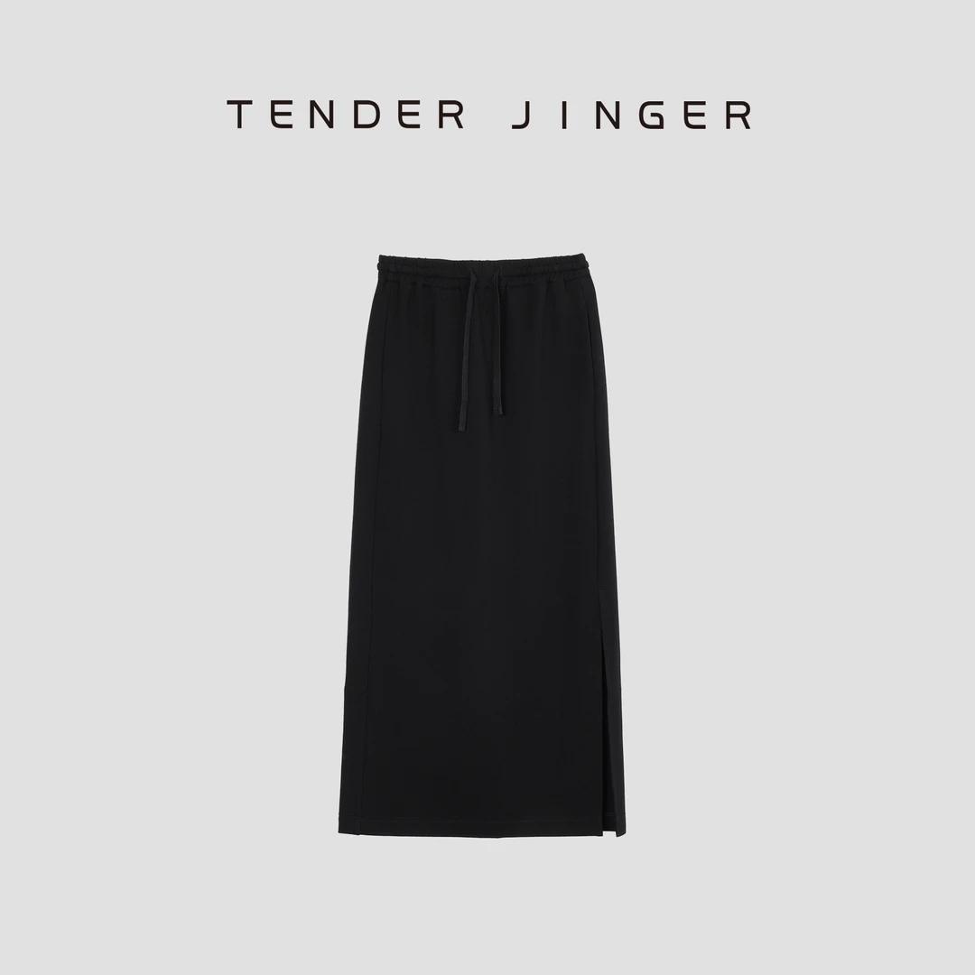 Tender Jinger【专柜】2024春夏直筒开叉休闲中长半身裙T42SAI76097