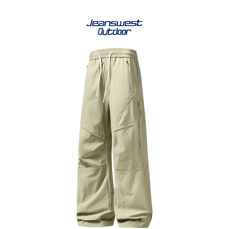 真维斯户外运动中腰水洗春秋季休闲裤男士裤子卫裤日系直筒长裤潮