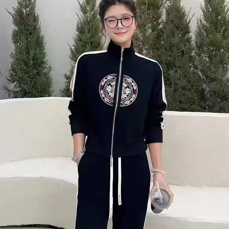 【萍萍推荐】春季立领国风刺绣短款拉链开衫休闲拼接薄款小众短外套