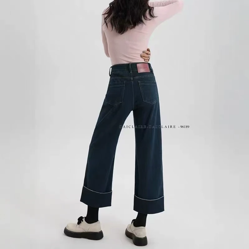 春夏牛仔阔腿裤奶奶裤